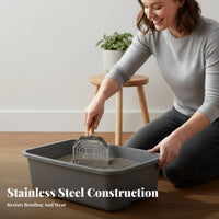 Stainless Steel Waste Scooper Rust-Resistant Cat Waste Sifter Rustproof Cat Litter