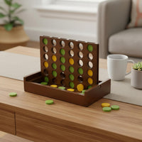 Four in a Row Game Educational Wooden Four in a Row Game Parent Child Interaction for Preschoolers, Home
