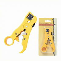 ABS Manual Cable Stripping Plier Spring-Action-Loaded Coaxial Cable Stripper Replaceable Blade Hand Tool Integrated Cutting Blades