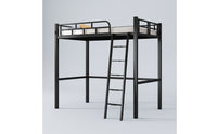 Metal Loft Bed Space Saving Loft Bed Frame No Box Spring Needed Furniture for Students, Teens, Small Apartments, Dorm Rooms, Bedrooms
