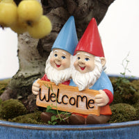 Hand-Painted Welcome Sign Gnome Colorfast Resin Gnome Ornament for Patio, Front Porch