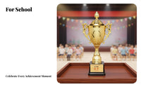 Custom Engraving Kindergarten Prize Award Cup Lightweight Plastic Gold Award Cup Golden Finish Engravable Award Cup Creative Design for Students, Teachers, Event Organizers, School Events, Competitions, Training Programs, Parties
