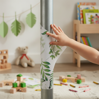 Decorative Pipe Cover Sticker for Kitchen and Balcony Pipes, Moisture-Proof Aluminum Foil, Greenery Pattern