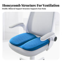 Soft and Bouncy Honeycomb Cooling Cushion Non-Deformable Honeycomb Gel Cushion for Office Workers, People with Back Pain, Car, Home, Stadium