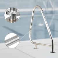 Rust-Resistant Stainless Steel Pool Handrail Polished Pool Handrail Heavy Duty Rustproof for Homeowners, Hotel Owners, Backyard, Water Park