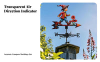 Little Boy Weathervane Rust Resistant Metal Wind Direction Indicator Smooth Rotation Metal Weathervane for Yard, Fence