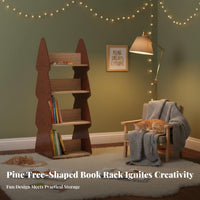 360° Rotation Rotating Tree-Shaped Bookshelf Child-Friendly Rotating Tree-Shaped Shelf Accessible Design Bookcase Space-Saving for Children, Toddlers, Parents, Playroom, Classroom, Nursery, Kindergarten