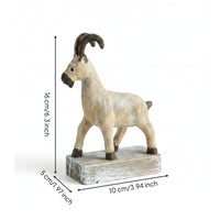 Wood Grain Farm Animal Sculpture Wooden Caprine Figurine Nordic Caprine Figurine Carved