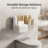 Bathroom Shelf Storage No Drill Shelves, Waterproof Wall Mounted Acrylic Organizers, Vanity Sink Organizer