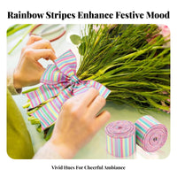Pastel Easter Ribbon Easy to Shape Pastel Wired Ribbon Sturdy for DIY Enthusiasts, Home Decor Enthusiasts, Holiday Decoration, Crafts, Gift Wrapping