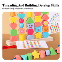 Early Learning Wooden Geometric Stacking Toy Hand-Eye Coordination Geometric Shape Stacker Child-Centered Inspired for Preschoolers
