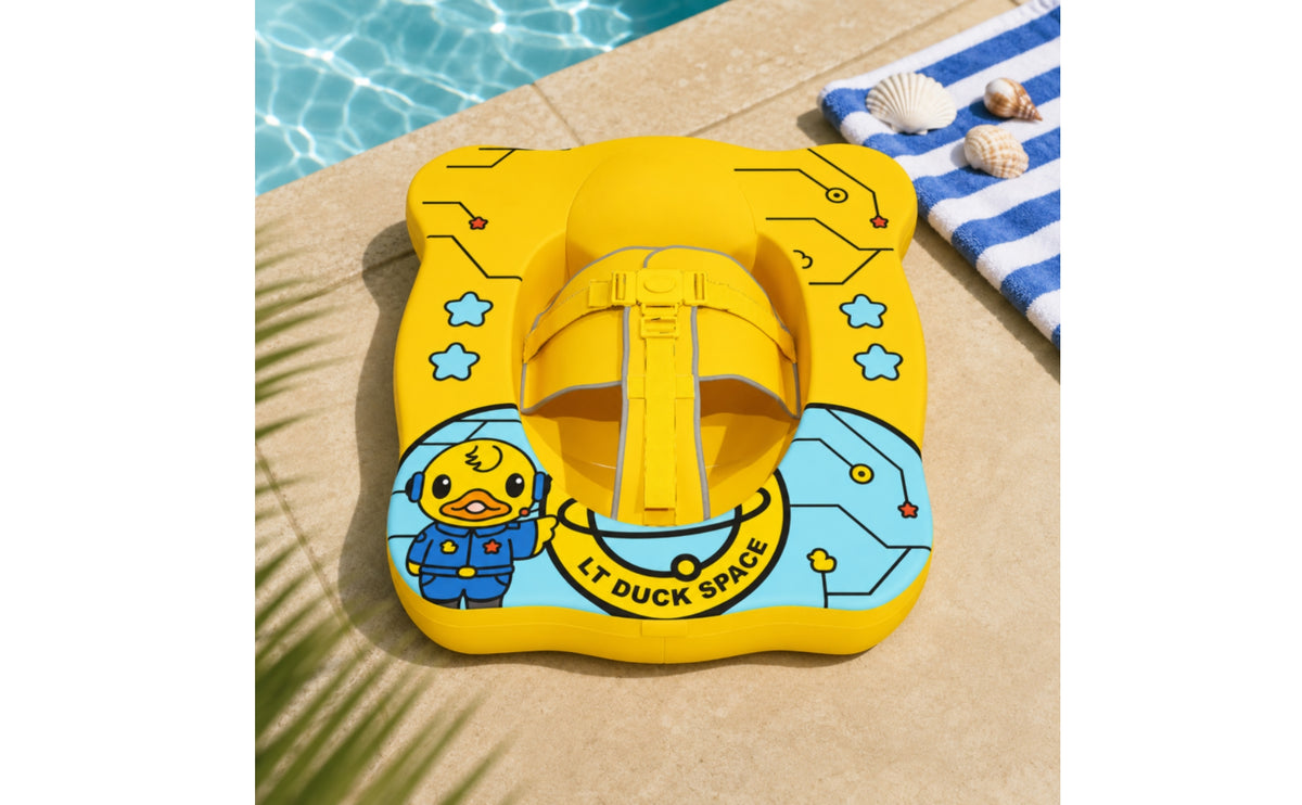 Safety Strap Baby Swim Buoyancy Aid Circle Front Support Non-Inflatable Baby Buoyancy Aid Wide Stable Frame Space Theme for Babies, Young Children, Pool, Water Play