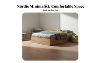 Space-Saving Design Solid Wood Kids Storage Bed No Box Coil Needed Kids Bed Frame with Storage Low Profile children's Furniture Anti-Collision Base for Toddlers, Parents, Bedroom, Small Apartment, Home