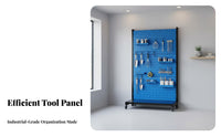 Pegboard Tool Organizer On Wheels Pegboard Tool Stand Heavy Duty for Mechanics, Professionals, Workshop, Auto Repair Shop, Warehouse