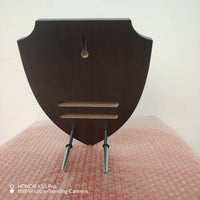 Blank Wooden Shield Plaque with Replaceable Insert, Acrylic Wood Base, Award Certificate Frame