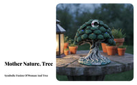 Mother Globe Statue Nature Influenced Cycle of Life Sculpture Symbolic Design Mother Globe Statue for Gardeners, Garden, Meditation Space, Patio