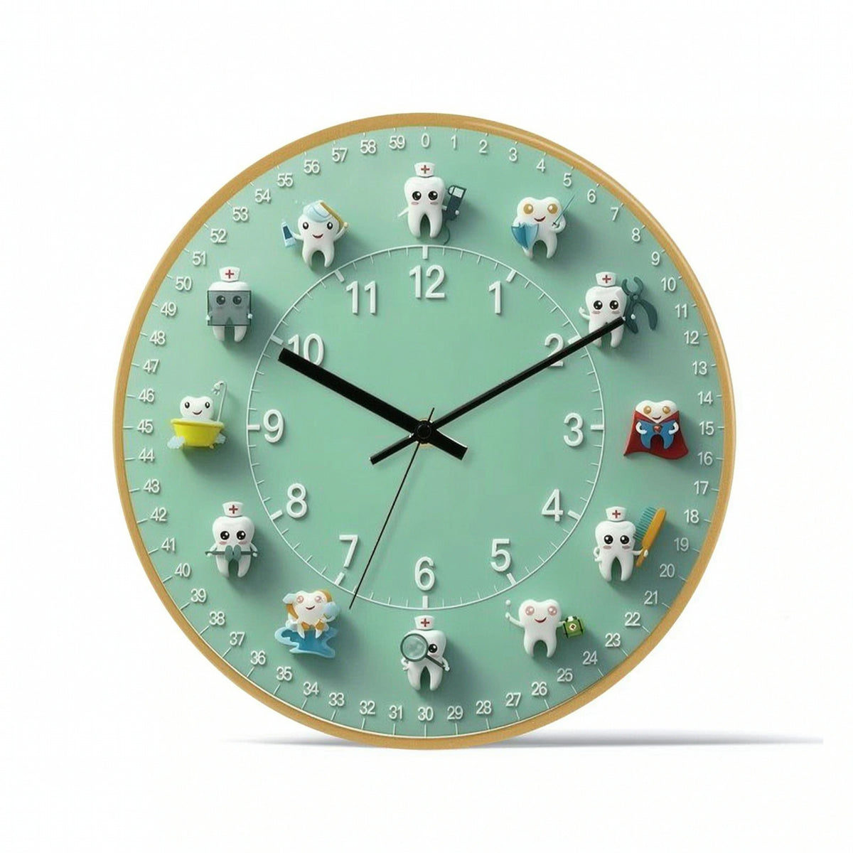 Tooth Wall Clock Decorative Oral Health Wall Clock Playful for Kids