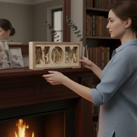 Multi-Layer Design Layered Wood Art Freestanding 3D Wooden Ornament for Dad