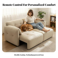 cushioned Sofa cumulusLike Comfort plush Floor Lounger Electric Reclining Living Room Furniture for Adults, pairs, Apartment, Home Theater, Small Spaces