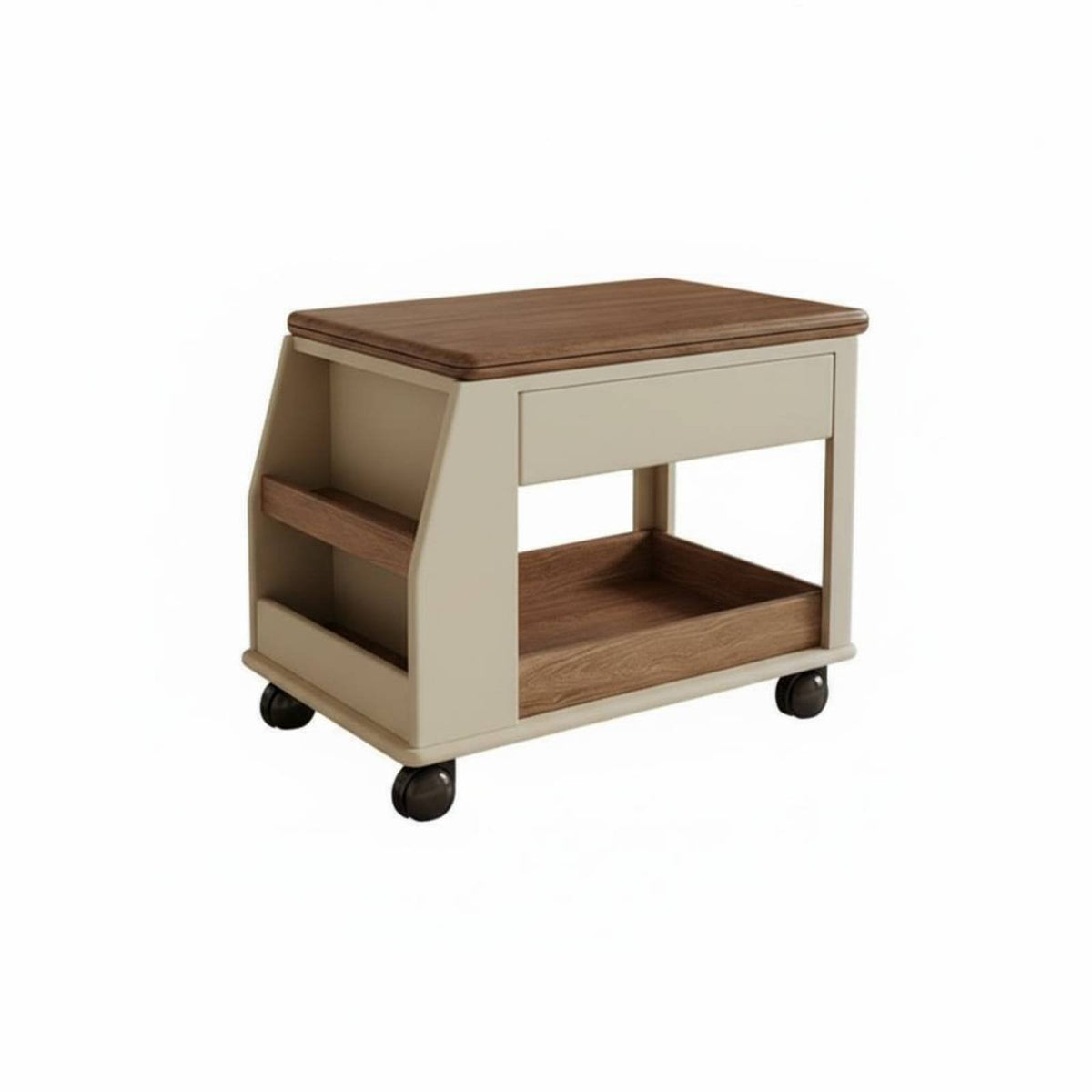 3-Tier Foldable Utility Trolley Multi-Functional Storage Cart With casters