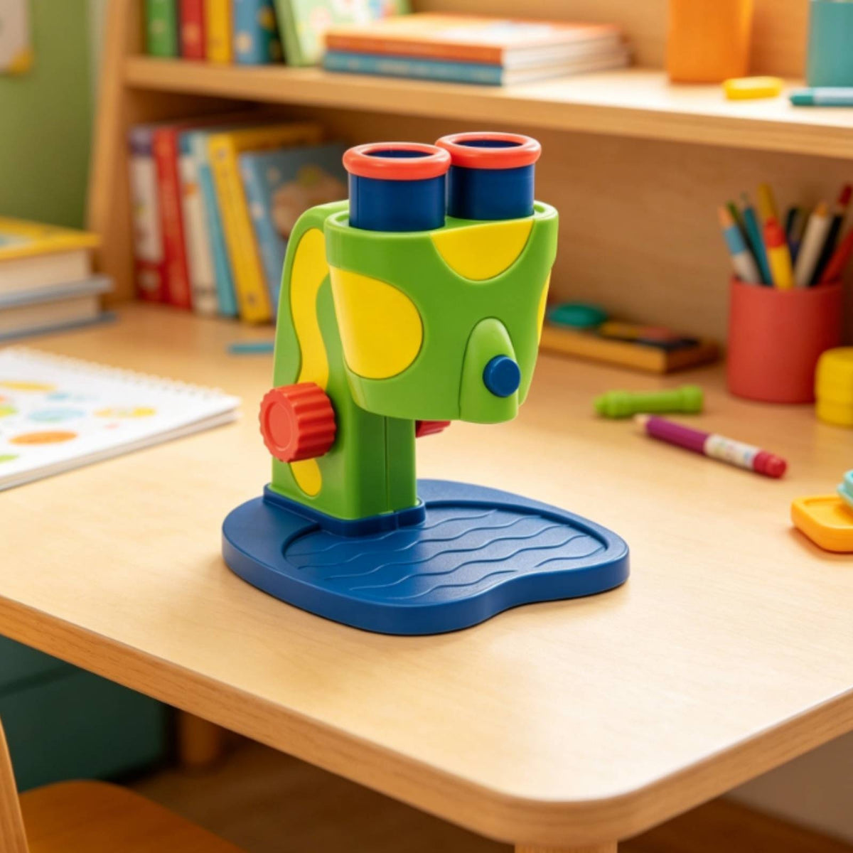 Toy Viewing Device with LED 8x Magnification Two-eyepieceEyepiece Viewing Device Detailed for Kids, Students, Home