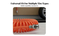 Tire Inflator Nozzle Hose Fast Inflation Twin Air Valve Connector Chuck Hose Flexible Tire Valve for DIY Mechanics, Cyclists, Roadside Emergency