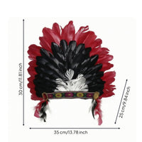 Theatrical Feather Headpiece with Beaded Headband Feathered Feather Headdress Layered Costume Headdress One Size for Performers, Dance Shows