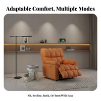 Adjustable Recline Electric Rocking Recliner Full Body Support Single Sofa 360-Degree Swivel Lounge Chair Ergonomic Design for Adults, Home Theater Enthusiasts, Seniors, Living Room, Bedroom