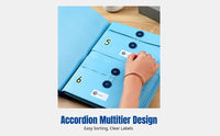 Accordion Document Folder, Manila Pocket, Letter-Size Organizer, Multi-Compartment