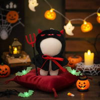 Cute Design Stuffed Toy Halloween Outfit Ribbon Tie Closure 10cm Doll Clothes Set Soft Textile Doll Devil Costume Easy to Wear for Themed Parties