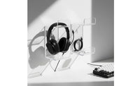 2 Pieces Wall Mount Headphone Hanger Space Saving Clear Gaming Accessory Holder Easy Installation Acrylic Controller and Headset Stand Game Room
