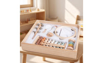 8 Pieces Wooden Music Set with Storage Box Educational Wooden Musical Instruments Exploratory Percussion Set for Preschoolers, Daycare
