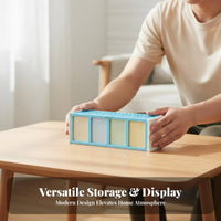 Trading Card Storage Box Dustproof 4-Compartment Card Display Large Capacity Card Container for Collectors, Korean Music Fans, Desktop