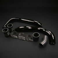 High Performance Turbo Intercooler Pipe Kit Polished Intercooler Pipe with Silicone Boots Bolt-on Vehicle Part Durable for Engine Bay