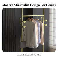 Mobile Design Rolling Clothes Rack with Shelves High Load Capacity Rolling Clothes Rail with Shelf Easy Assembly Garment Stand robust Duty for Homeowners, Students, Retail shop Owners, Living Room, Bedroom, Entryway, Walk-in Closet