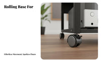 With Rolling Casters High-Fidelity Amplifier Rack Steel and Wood Construction Multi-Tier Amplifier Stand Heavy Duty Adjustable High-Fidelity Equipment Shelf Modern Design for Audiophiles