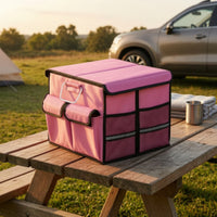 Compact Car Trunk Storage Box Easy to Clean Trunk Storage Organizer with Lid Spacious Foldable Cargo Box Universal for Road Trips