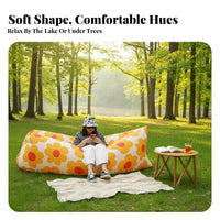 No Pump Needed Wind-Inflated Couch Lightweight Wind-Filled air lounger Easy to Inflate Inflatable Lounger Long-Lasting Inflation for eventGoers, Beachgoers, Music concerts, Beach, waterside, supportyard