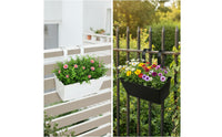 3 Pieces Railing Planter with Hooks Outdoor Flower Pot Deck for Gardeners