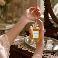 Vintage Clear Glass Perfume Atomizer Bottle with Press Spray Cap, Refillable Fragrance Container