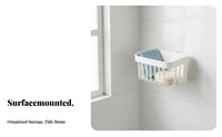 Slatted Storage Basket Draining Wall-Mounted Organizer Easy to Install for Students, Renters, Washroom, Kitchen, Dorm Room
