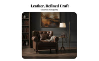 Tufted Leather Couch Traditional design Sofa Deep Button Tufting Upholstered Seating for Apartment Dwellers, Homeowners, recreation Area, Lounge, Study