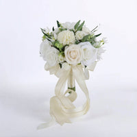 Wedding Bouquet with Ribbons Lightweight Flowers Faux for Bridesmaids
