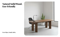 Oval Wood Dining Table Sturdy Construction Arch Leg Dining Table Sturdy Household Furniture for Families, Couples, Living Room, Kitchen, Apartment