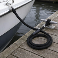 Looped End Bungee Dock Line Snap Hook Shock Absorbing Dock Line Protective Sleeve Sleeve Elastic Mooring Rope No Knots Needed