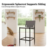 utilitarian aesthetic Counter Stool with Backrest Minimalist Design Seating Furniture Built-in Footrest Home Furnishing Padded Seat for Homeowners, Bar Owners, Adults, Kitchen Island, Restaurant, Bistro, Reception Area