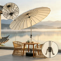 Patio Umbrella with Water Tank Base Stable Patio Umbrella with Base Windproof for Garden, Poolside, Cafe