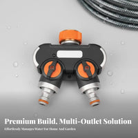 Quadruple Hose Splitter Sturdy Alloy Construction Multi-Way Tap Connector Rust-Resistant Faucet Water Divider for Gardeners, Lawn Care, Car Washing