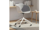 Minimalist Design Adjustable Height Study Chair Quiet-Rolling Wheels Upholstered Swivel Chair Ergonomic Design for Students, Dorm Room