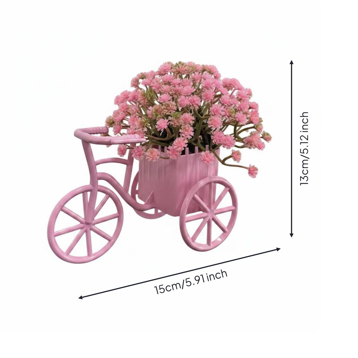 Artificial Flower Tricycle Pastoral Design Mini Tricycle Flower Decor Gift Idea